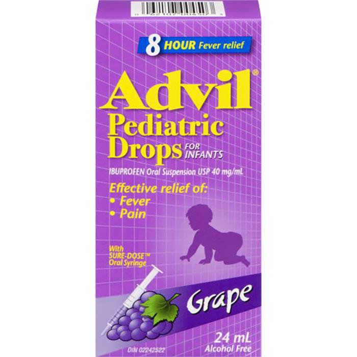 ADVIL - PEDIATRIC ORAL SUSPENSION DROPS DYE FREE GRAPE 24ML