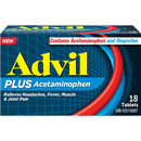 ADVIL - PLUS ACETAMINOPHEN TABLETS 18CT