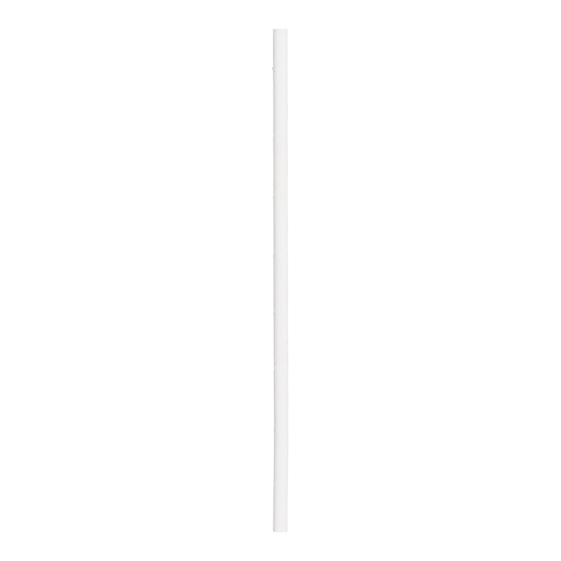 STONESTRAW - 8" SOLID WHITE MILKSHAKE PAPER STRAW 500EA