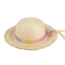 CTG - YOUTH WIDE BRIM ROUND TOP STRAW HAT W/ RIBBON 1UN