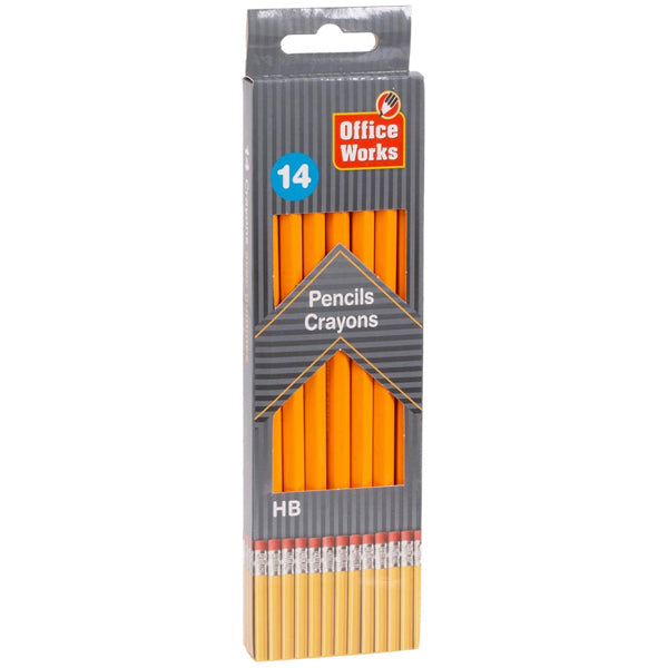 HB - PENCIL W/ERASER 14PC W/BOX EA