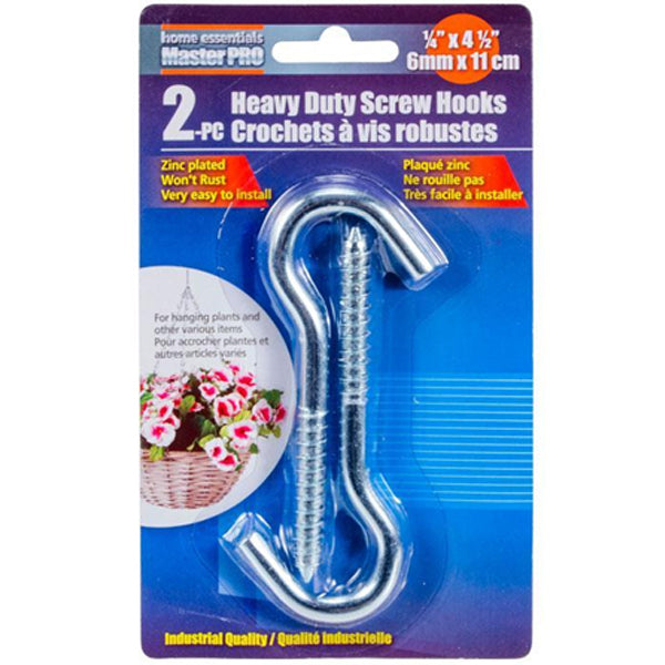 CTG - H.E  MASTER PRO 2PC HEAVY DUTY SCREW HOOKS EA