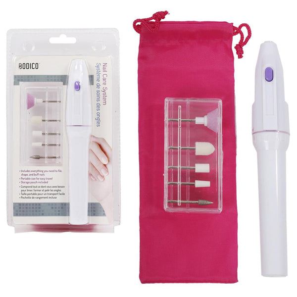 BODICO - NAIL CARE SYSTEM WITH 5 ATTACHMENTS CLAMSHELL EA