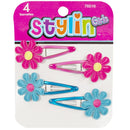 STYLIN - G-4PC FLOWER SNAP BARRETTE EA