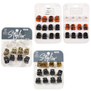 STYLIN - HAIR CLIPS 2 STYLES 12PC