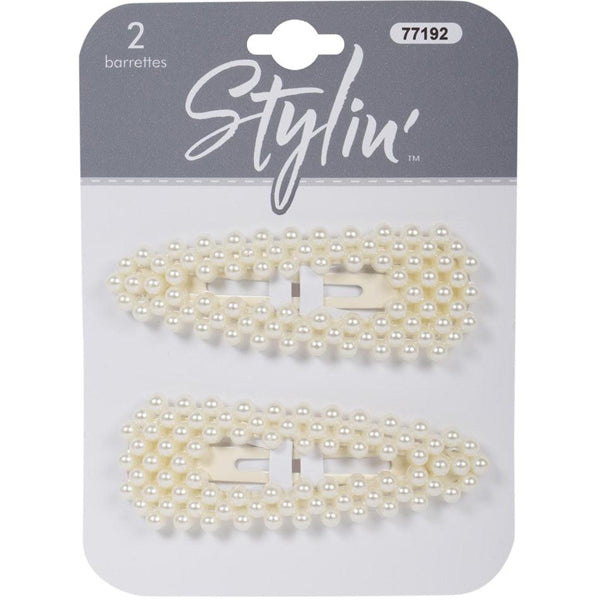 STYLIN GIRLS - STYLING 2 PC PEARL SNAP BARRETTES EA