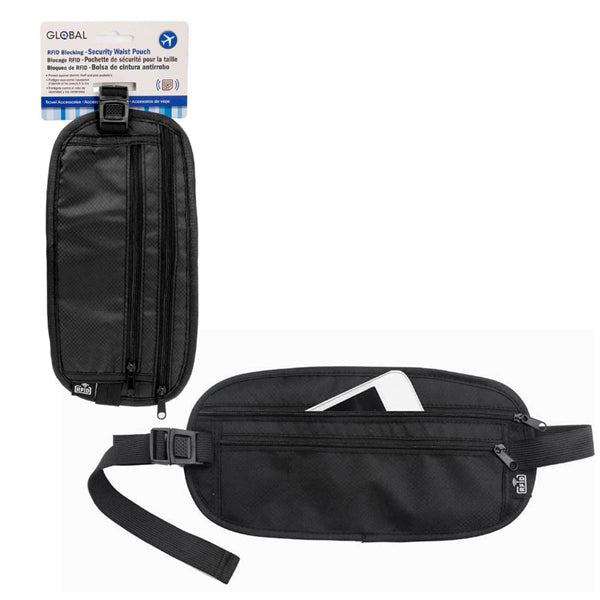 GLOBAL - SECURITY WAIST POUCH POLYESTER BLACK EA