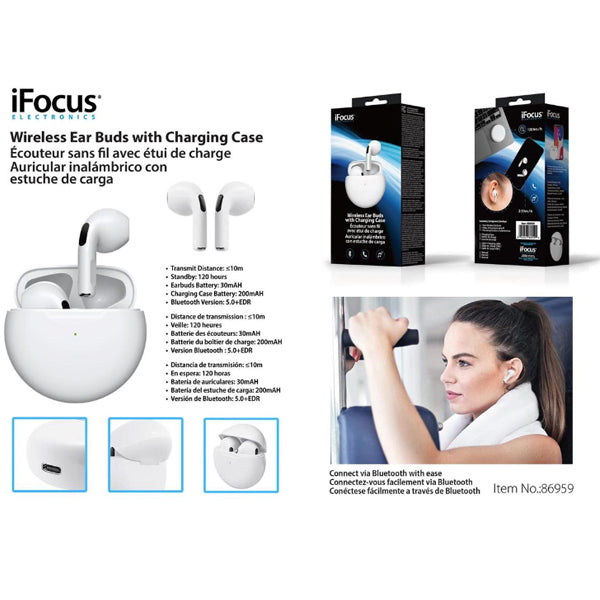 iFOCUS - TYPE C WIRELESS EARBUD SET WITH CHARGING STATION EA