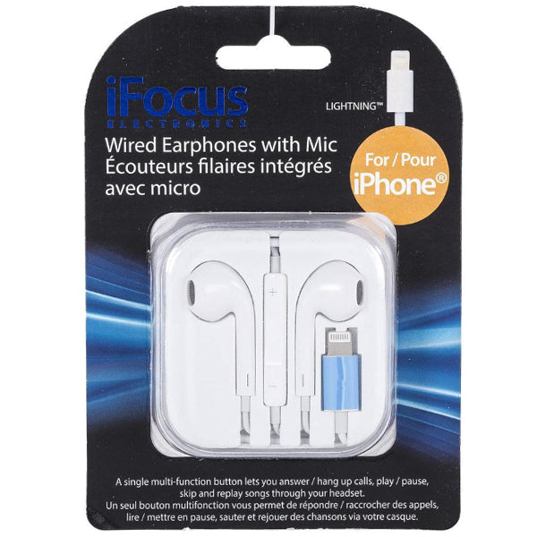 iFOCUS - WIRED EARPHONES WITH MIC  FOR IPHONE EA