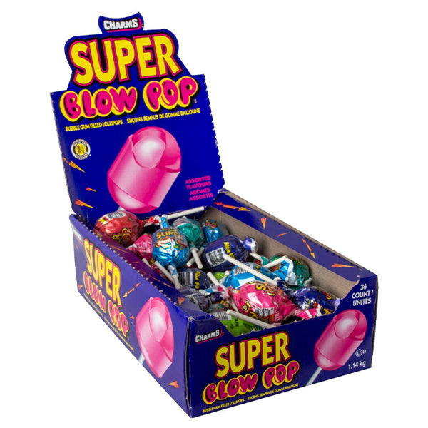BLOW POP - CHARMS SUPER BLOWPOP BUBBLE GUM 36EA