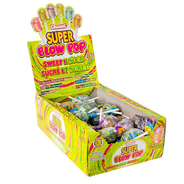 CHARMS - SWEET AND SOUR SUPER BLOW POP 36EA