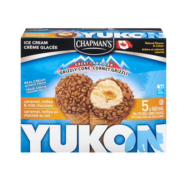 YUKON - CARAMEL TOFFEE BALL TOP CONE 5x140 ML