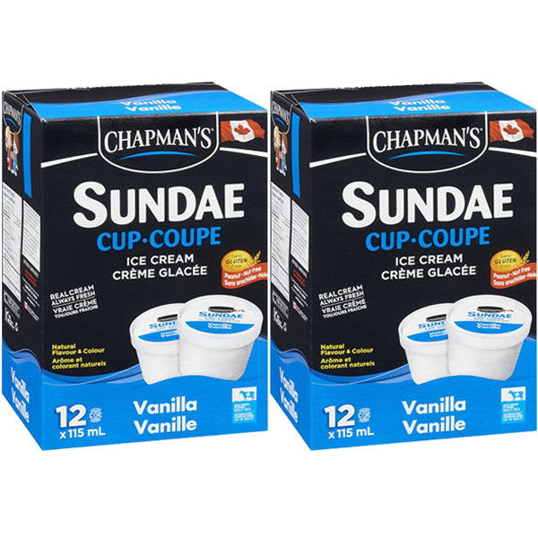 CHAPMANS - CHAPMAN'S VANILLA SMALL CUPS 24x115 ML