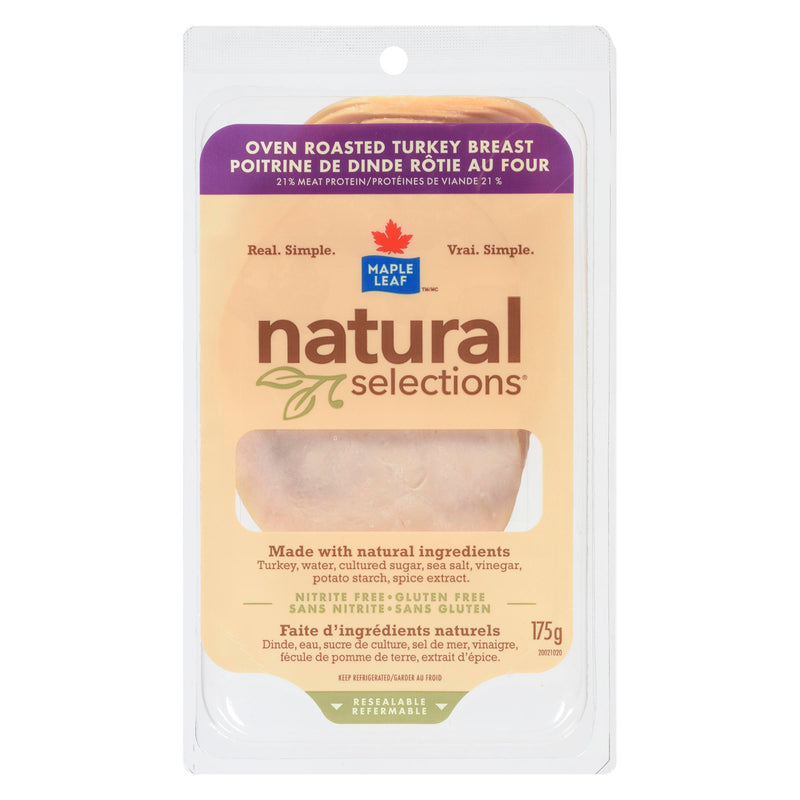 MAPLE LEAF - NATURAL SELECTION OVEN ROASTED TURKEY 175 GR