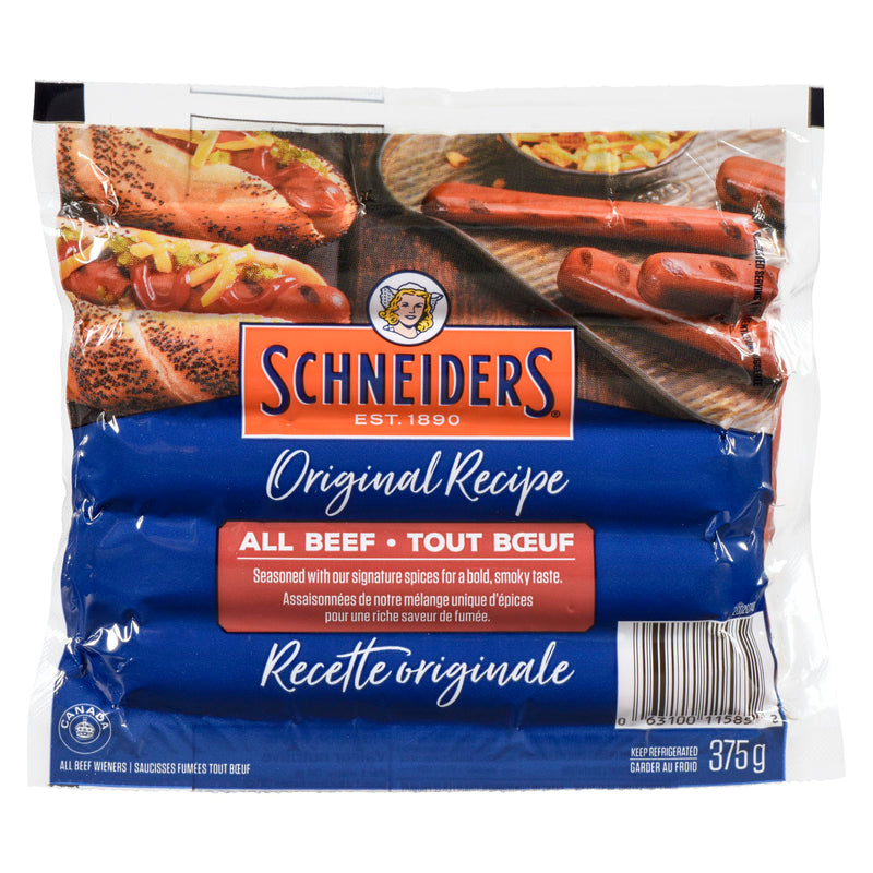 SCHNEIDERS - ALL BEEF WIENERS 375GR
