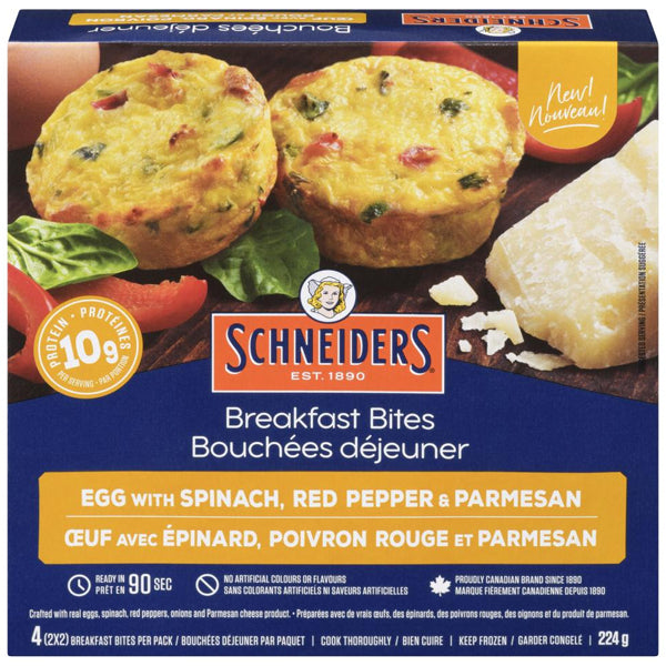 SCHNEIDERS - EGG W/ SPINACH RED PEPPER PARMESAN BREAKFAST BITE 224GR