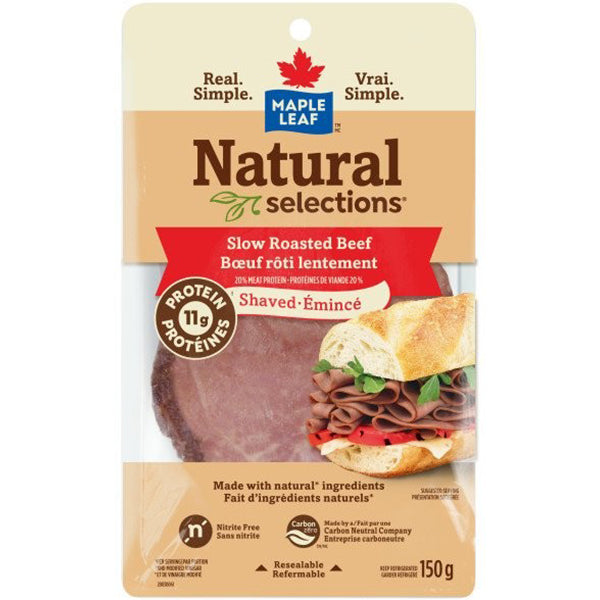 MAPLE LEAF - NATURAL SELECTION SHAVED ROAST BEEF 150GR