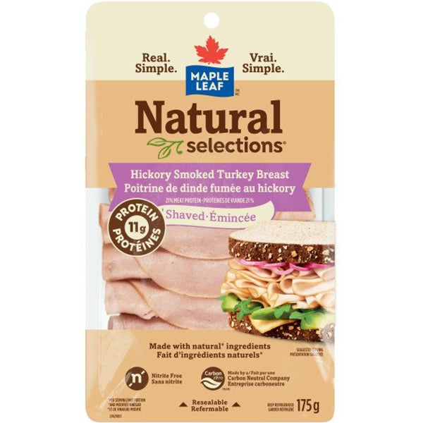 MAPLE LEAF - NATURAL SELECTION HICKORY SMOKED TURKEY 175GR