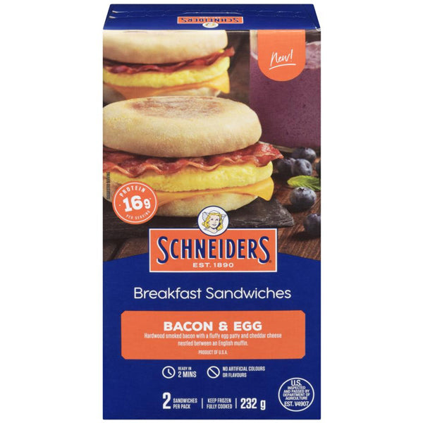 SCHNEIDERS - BACON EGG CHEDDAR ENGLISH MUFFIN SANDWICH 232GR