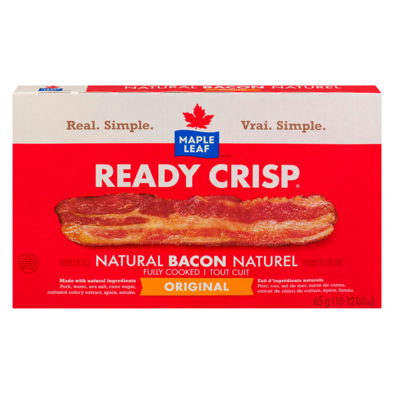 MAPLE LEAF - READY CRISP FULLY COOKED BACON 65GR