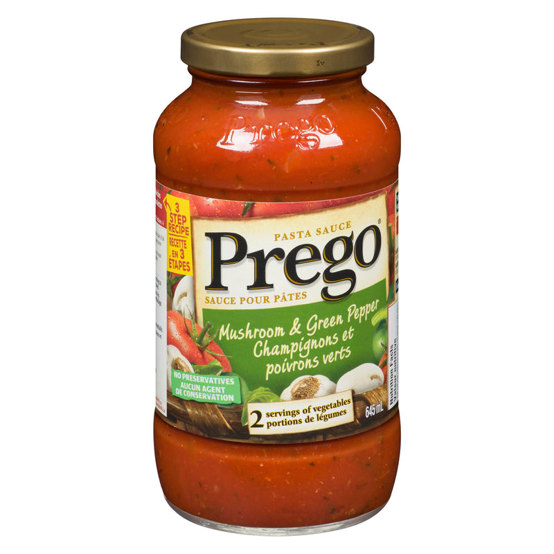 PREGO - PASTA SAUCE MUSHROOM/GRN PEPRS 645ML