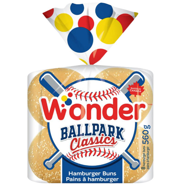 WONDER - BREAD BALLPARK  HAMBURGER BUNS 560GR
