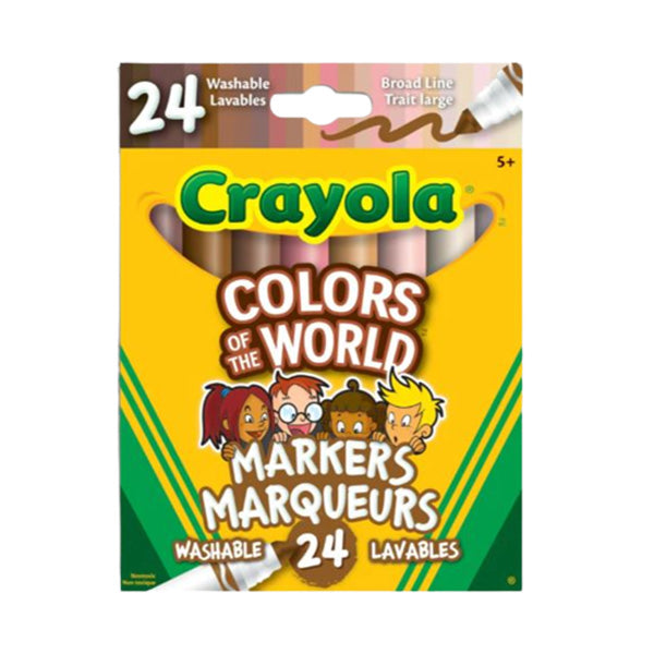 CRAYOLA - 24PC COLOURS OF THE WORLD BROAD MARKERS 1EA