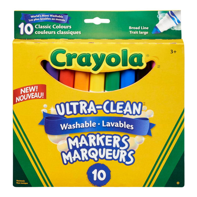 CRAYOLA - 10PC WASHABLE ULTRA CLEAN CLASSIC MARKERS 1EA