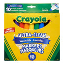 CRAYOLA - 10PC WASHABLE ULTRA CLEAN CLASSIC MARKERS 1EA