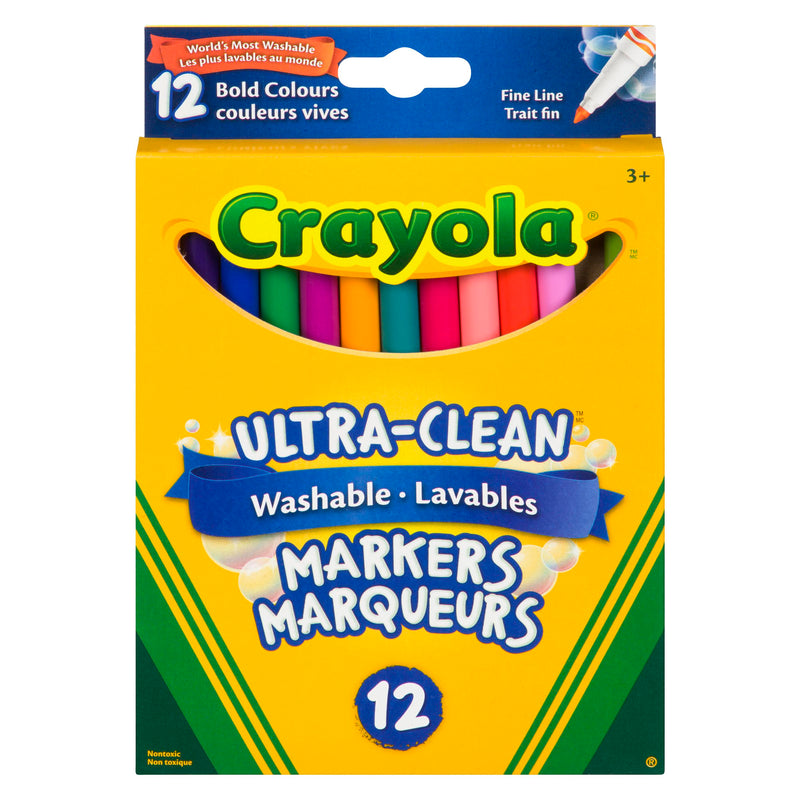 CRAYOLA - WASHABLE FINE LINE MARKER 12EA