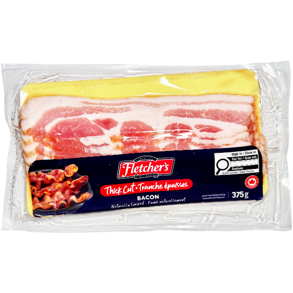 FLETCHER - NATURALLY SMOKED BACON THICK CUT 375GR