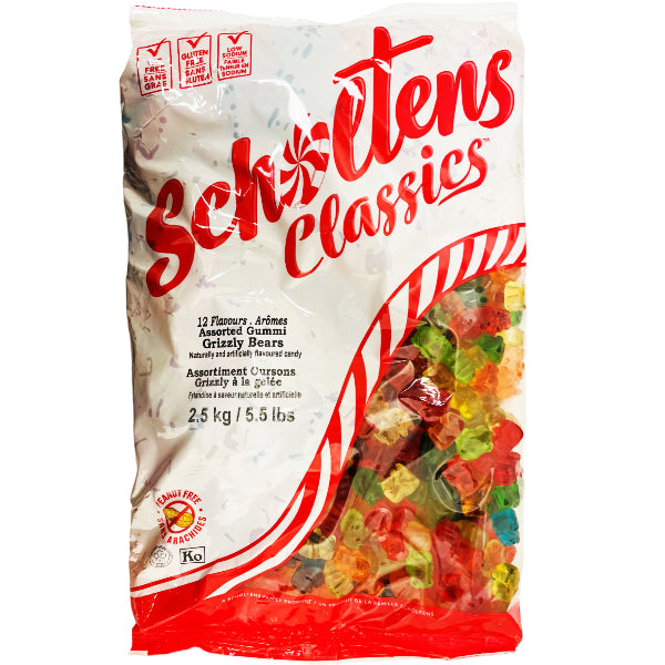 SCHOLTENS - 12 FLAVOURS ASSORTED GUMMY GRIZZLY BEARS 2.5KG