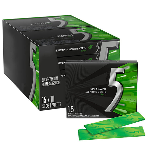 5 GUM - SPEARMINT RAIN 10x15 EA