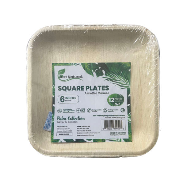 JUST NATURAL - 6IN SQUARE DISH 12EA