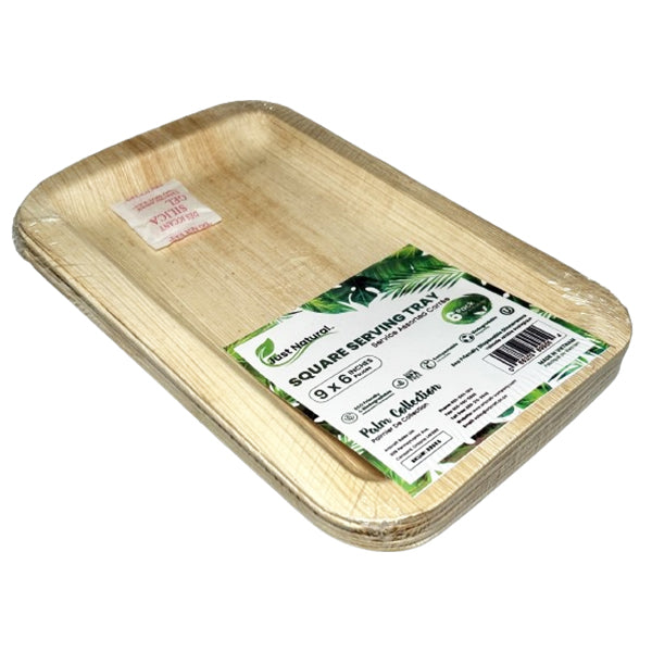 JUST NATURAL - 9x6IN SQUARE SERVING TRAY 6EA