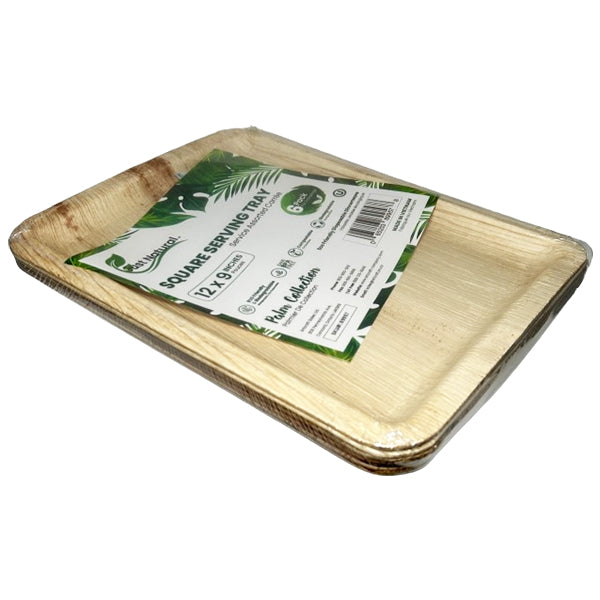 JUST NATURAL - 12x9IN SQUARE SERVING TRAY 6EA