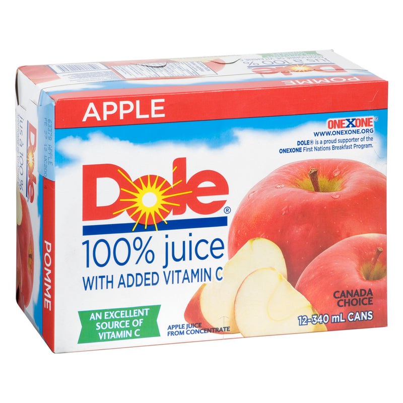 DOLE - APPLE JUICE 100 PERCENT 12x340ML