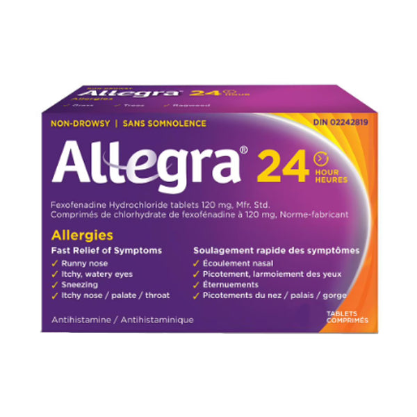 ALLEGRA - 24 HOUR ALLERGY RELIEF 120MG 12CT