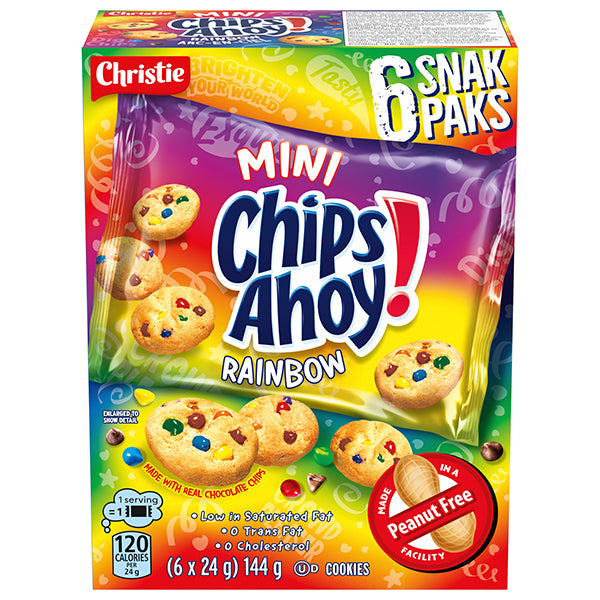CHIPS AHOY - MINI RAINBOW SNAK PAK 144GR