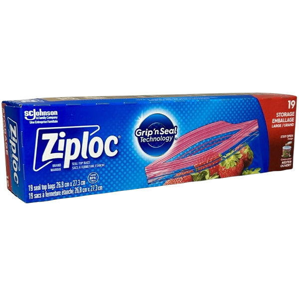 ZIPLOC - STORAGE LARGE BAGS 19EA