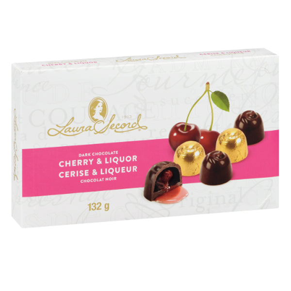 LAURA SECORD - DARK CHOCOLATE CHERRY LIQUOR BOX 132GR