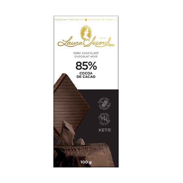 c0000LAURA SECORD - 85% COCOA EXTRA DARK CHOCOLATE BAR 100GR