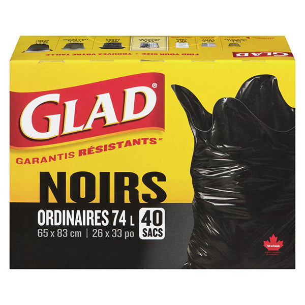 GLAD - BLACK REGULAR 74L 65CM x 83CM 40CT