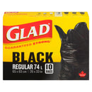 GLAD - BLACK REGULAR 74L GARBAGE BAGS 10CT