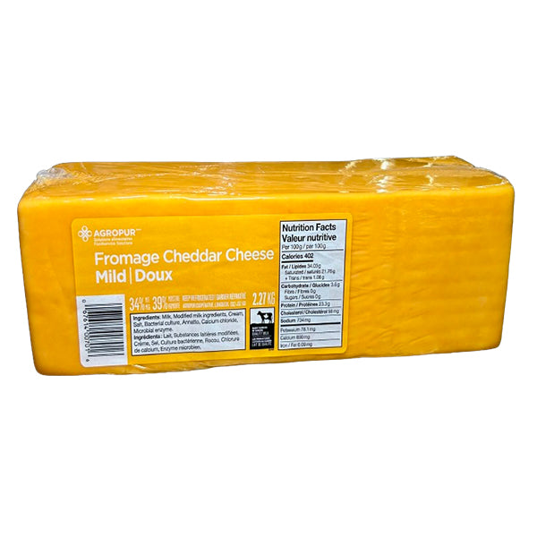 AGROPUR - MILD CHEDDAR CHEESE 34% 2.27KG