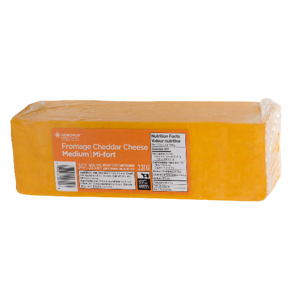 AGROPUR - MEDIUM CHEDDAR CHEESE 34% 2.27KG