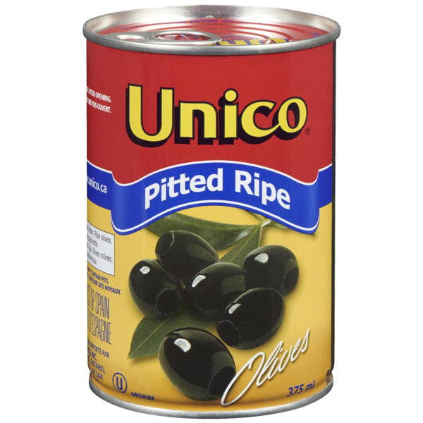 UNICO - MEDIUM BLACK PITTED RIPE OLIVES CAN 375ML