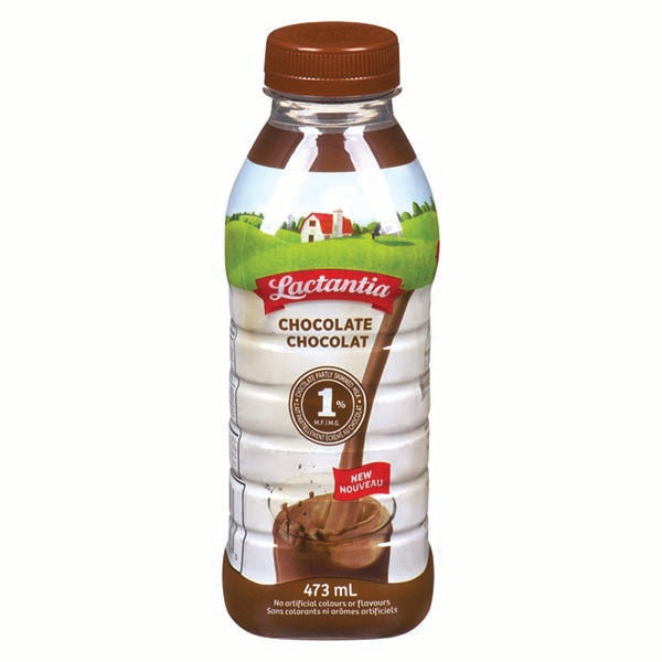 LACTANTIA - CHOCOLATE MILK BOTTLES 1% 473ML