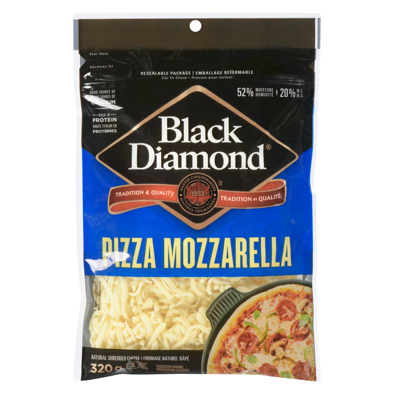 BLACK DIAMOND - REGULAR MOZZARELLA SHREDDED CHEESE 320GR