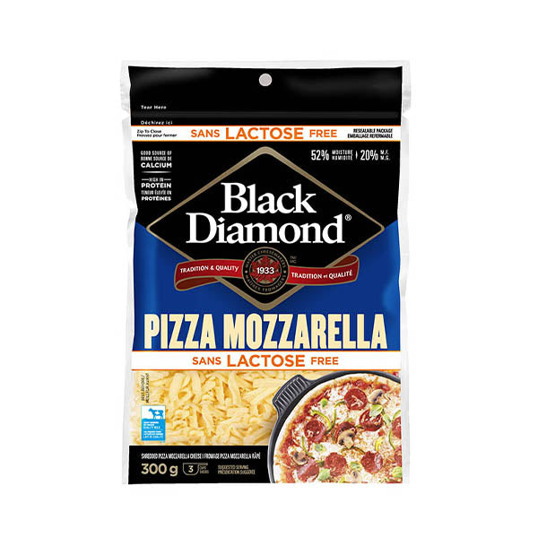 BLACK DIAMOND - MOZZARELLA LACTOSE FREE SHREDDED 300GR